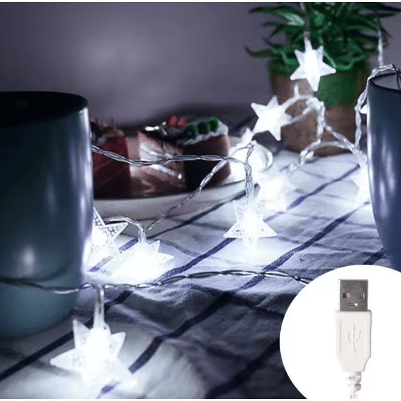 LED Star Fairy String Lights Outdoor Decorative Garland Lights 3