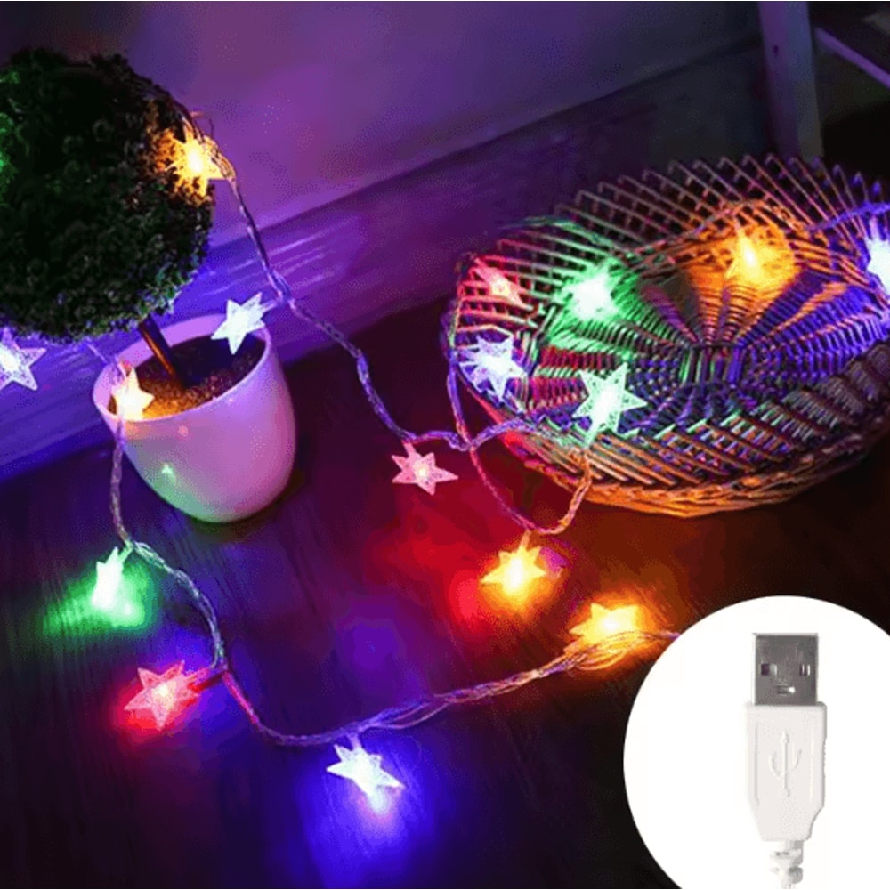 LED Star Fairy String Lights Outdoor Decorative Garland Lights 4