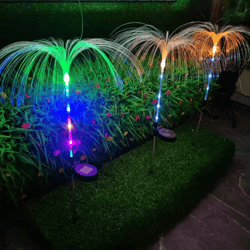 outdoor waterproof yard christmas pathway lawn wedding party decoration solar power flowers lamp solar jellyfish garden