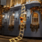 Santa Climbing Ladder LED Lights Christmas Window Wall Decoration 4