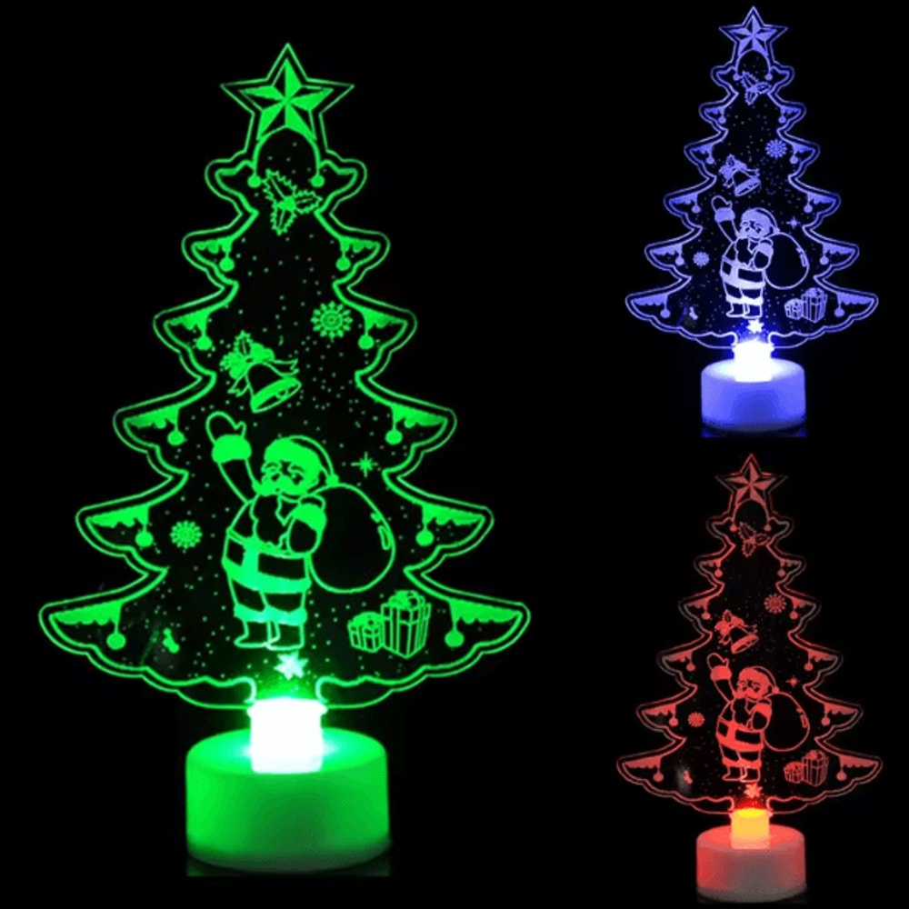 Mini LED Snowman Night Light Colorful Flashing Festive Decor Lamp 1