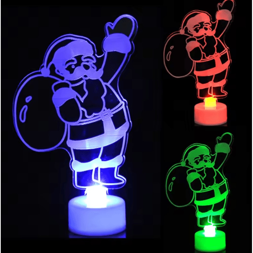 Mini LED Snowman Night Light Colorful Flashing Festive Decor Lamp 2