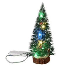 1pc led light mini artificial christmas trees decorations festival tabletop miniature snow frost xmas tree decor 4sizes