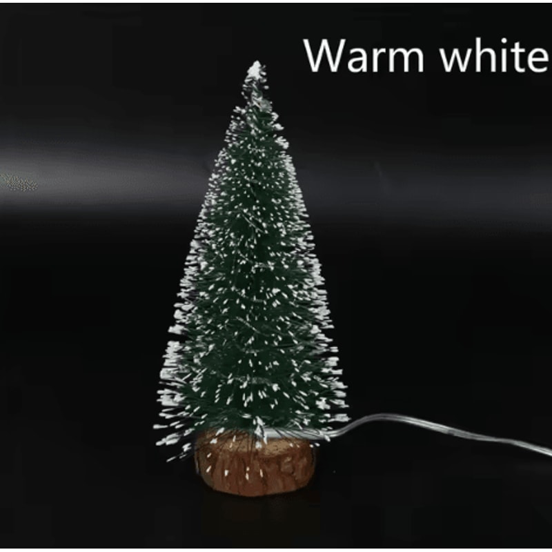 1pc LED Light Mini Artificial Christmas Trees Decorations Festival Tabletop Miniature Snow Frost Xm 3