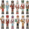 12pcs Wooden Nutcracker Ornament Set Classic Christmas Tree Hanging Decor 3