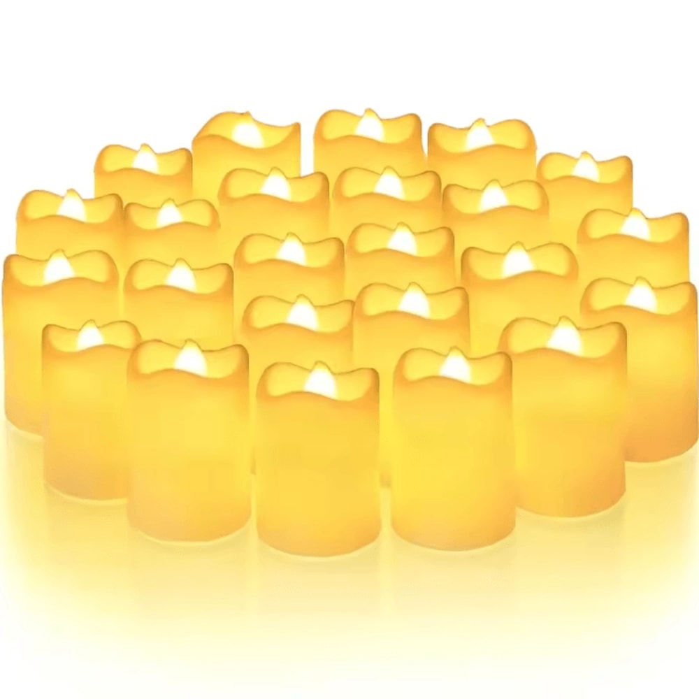 Flameless LED Candles Set Warm White Battery Operated Tea Lights For Weddings Holidays Home Decor 0