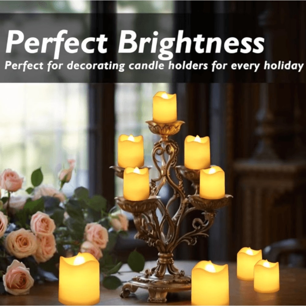 Flameless LED Candles Set Warm White Battery Operated Tea Lights For Weddings Holidays Home Decor 2