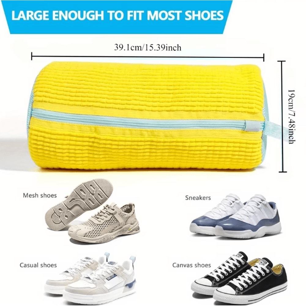 Durable Shoe Washing Machine Bag Reusable Sneaker Laundry Bag With Zipper For Safe Cleaning 2