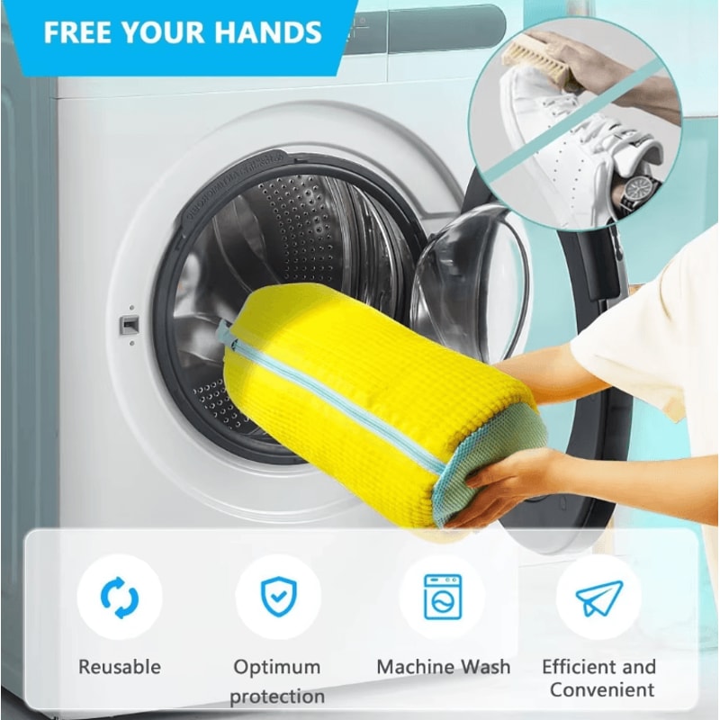 Durable Shoe Washing Machine Bag Reusable Sneaker Laundry Bag With Zipper For Safe Cleaning 3