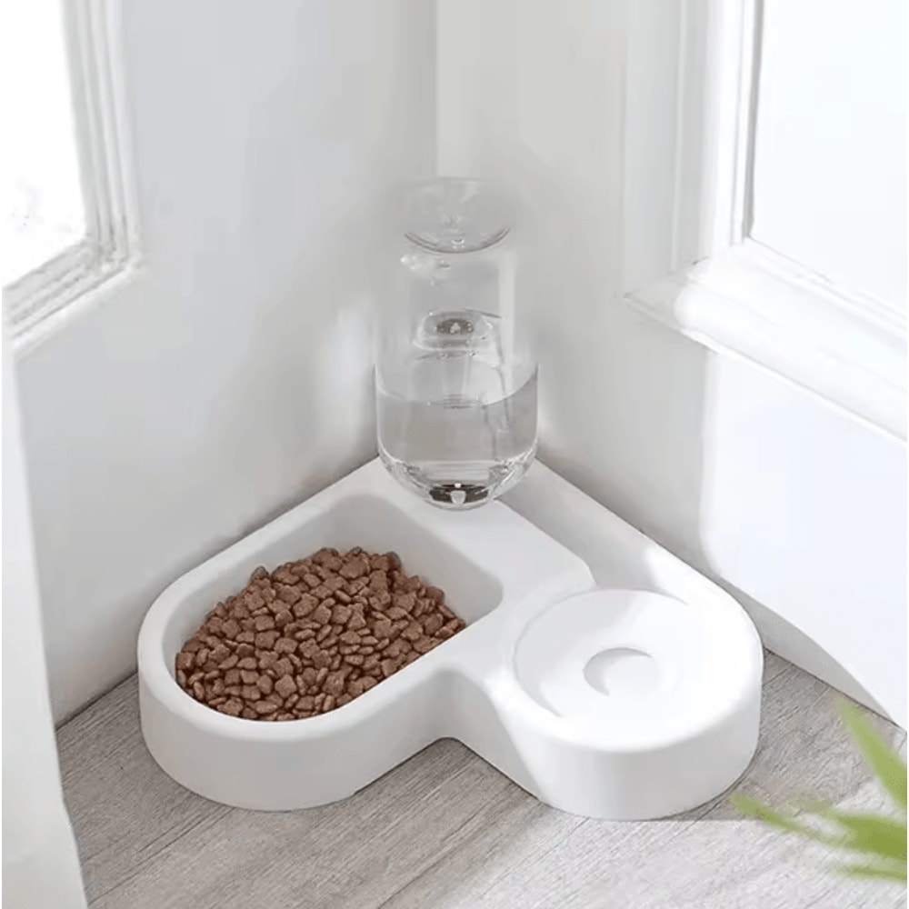 Automatic Pet Feeding Bowl Dual Food Water Dispenser For Cats Dogs 0