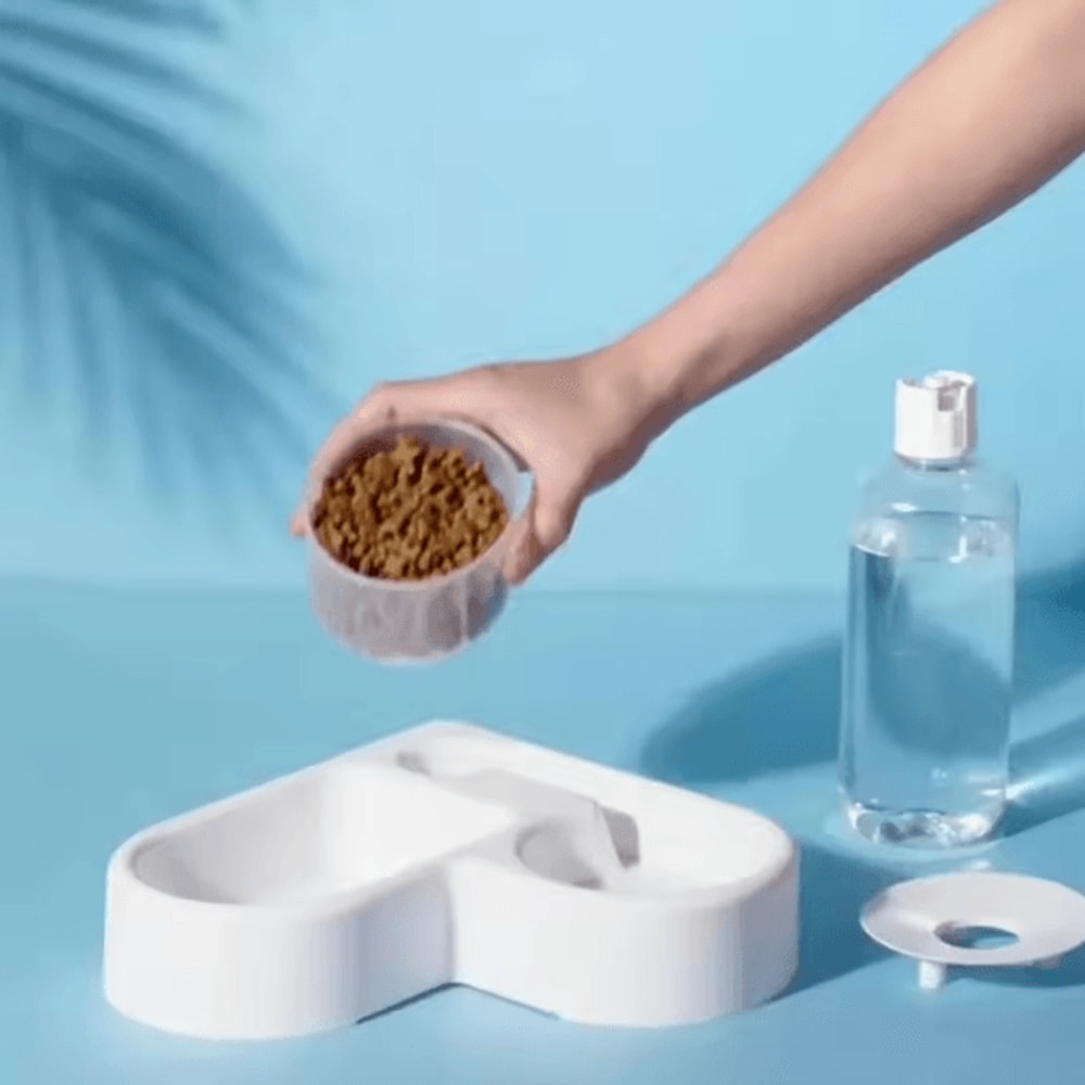 Automatic Pet Feeding Bowl Dual Food Water Dispenser For Cats Dogs 1