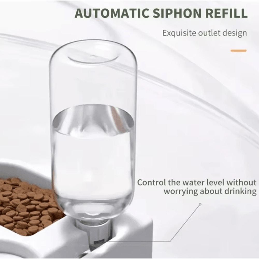 Automatic Pet Feeding Bowl Dual Food Water Dispenser For Cats Dogs 2