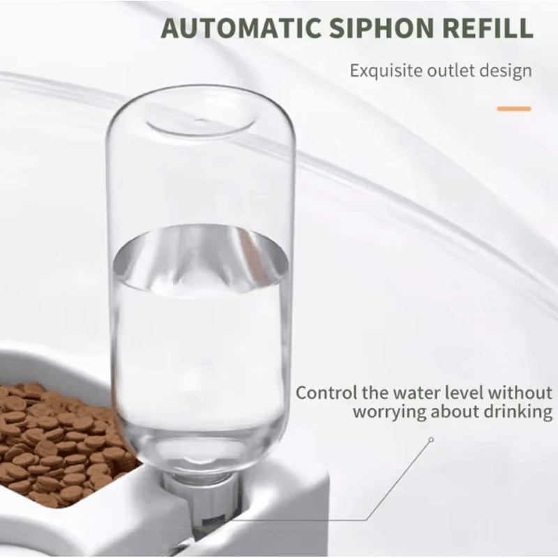 Automatic Pet Feeding Bowl Dual Food Water Dispenser For Cats Dogs 2