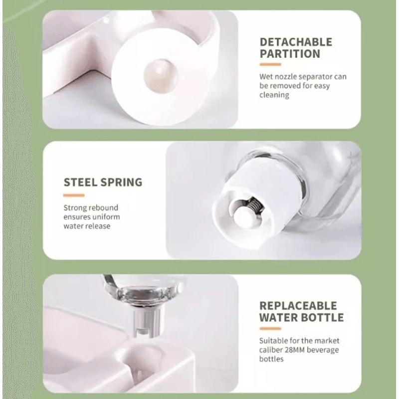 Automatic Pet Feeding Bowl Dual Food Water Dispenser For Cats Dogs 3