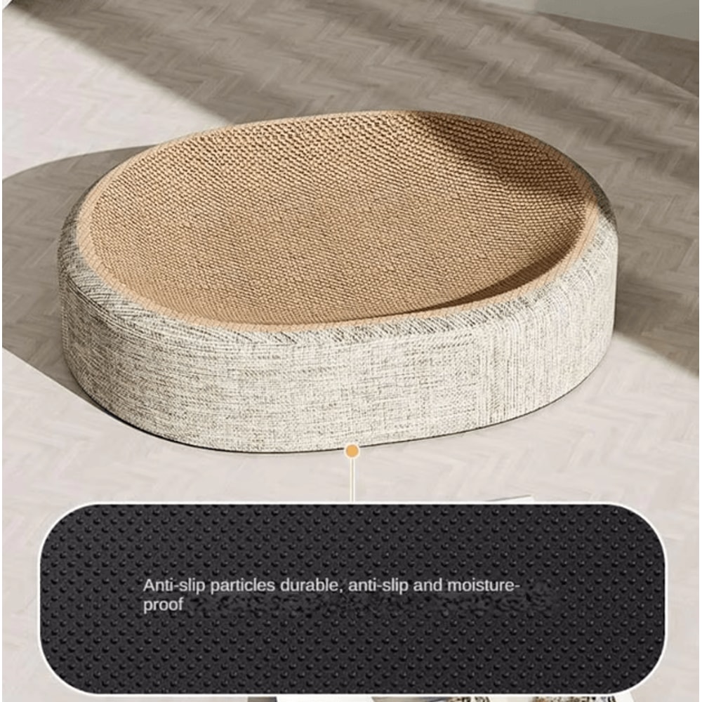 2in1 Sisal Cat Scratching Board Bed Durable Oval Scratcher Cozy Cat Nest 4