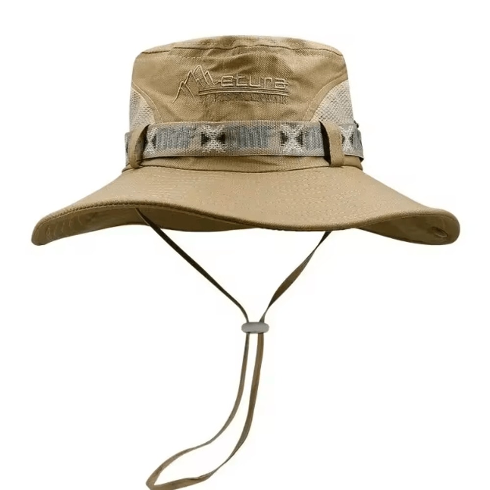 Mens Wide Brim Bucket Hat UV Protection Mesh Sun Hat For Hiking Fishing And Beach 2