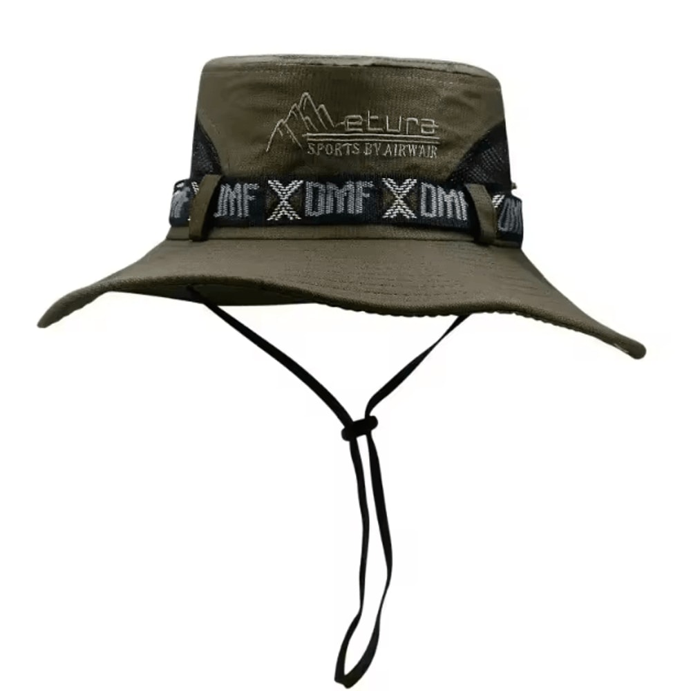 Mens Wide Brim Bucket Hat UV Protection Mesh Sun Hat For Hiking Fishing And Beach 4