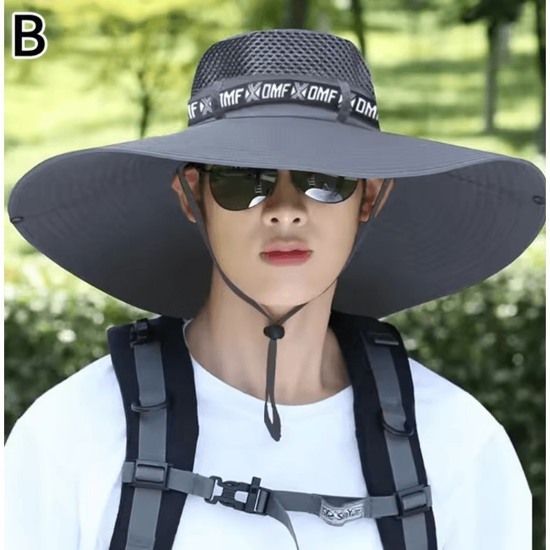Wide Brim Sun Hat UV Protection Mesh Fishing Hat For Men And Women Outdoor Beach Hiking Cap 3