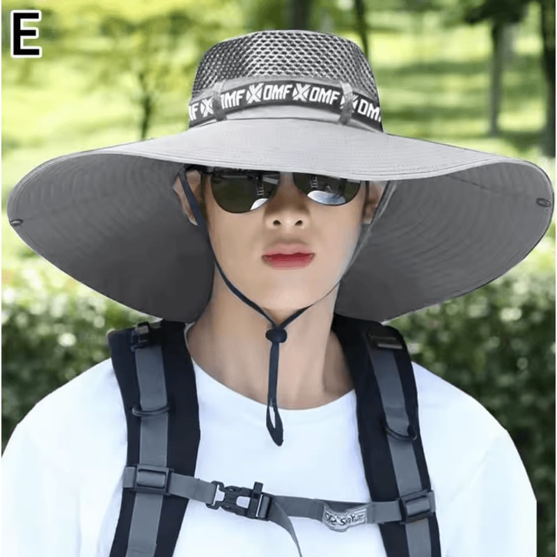 Wide Brim Sun Hat UV Protection Mesh Fishing Hat For Men And Women Outdoor Beach Hiking Cap 5