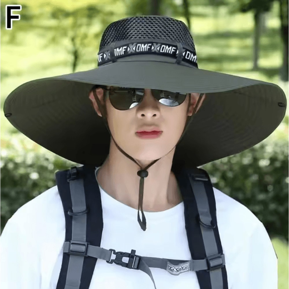 Wide Brim Sun Hat UV Protection Mesh Fishing Hat For Men And Women Outdoor Beach Hiking Cap 6