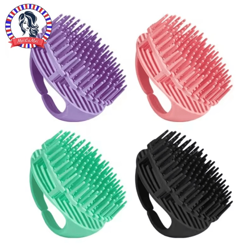 Silicone Scalp Massager Brush Hair Scrubber For Deep Clean And Relaxing Head Massage 0