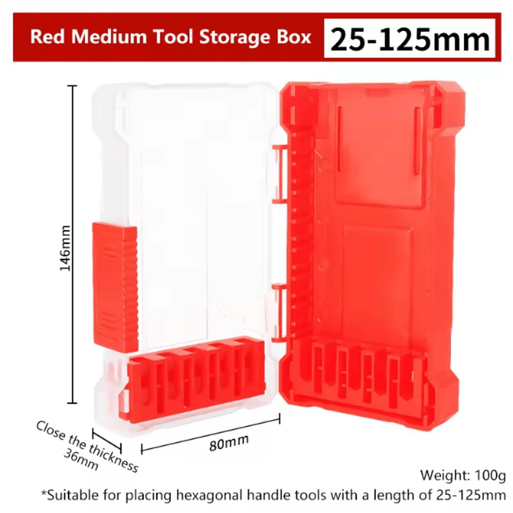 Portable Drill Bit Storage Case With Removable Insert Screwdriver Bit Organizer Box 4