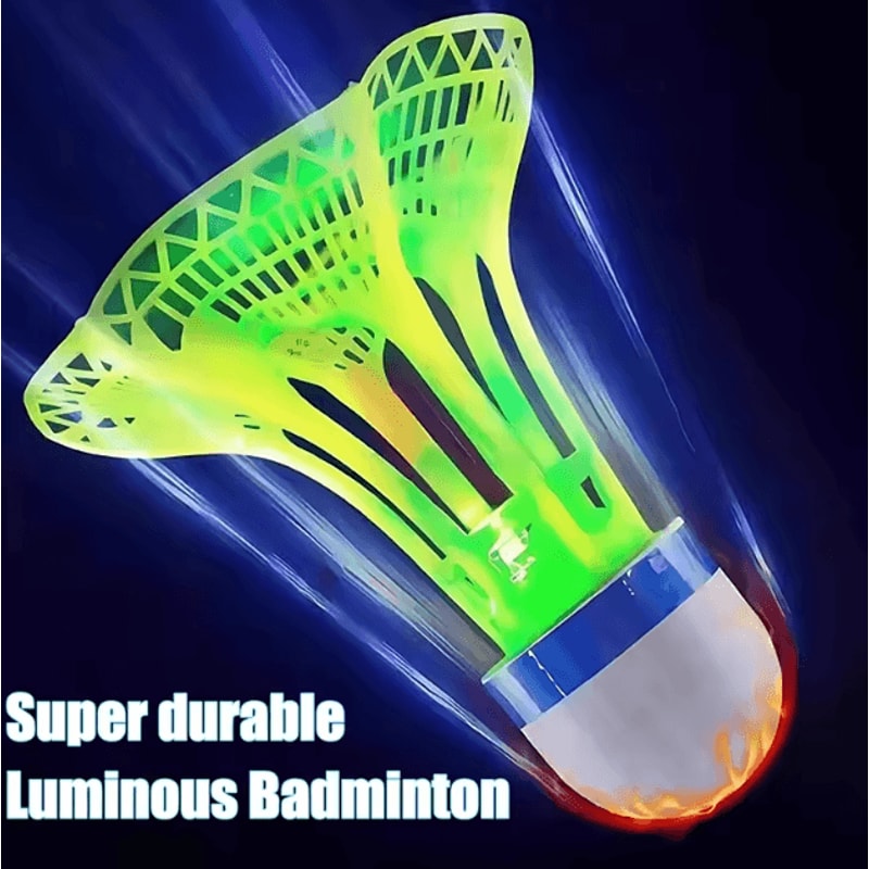 LED Badminton Shuttlecocks Set Glow In The Dark Windproof Nylon Shuttlecock For Night Training 0