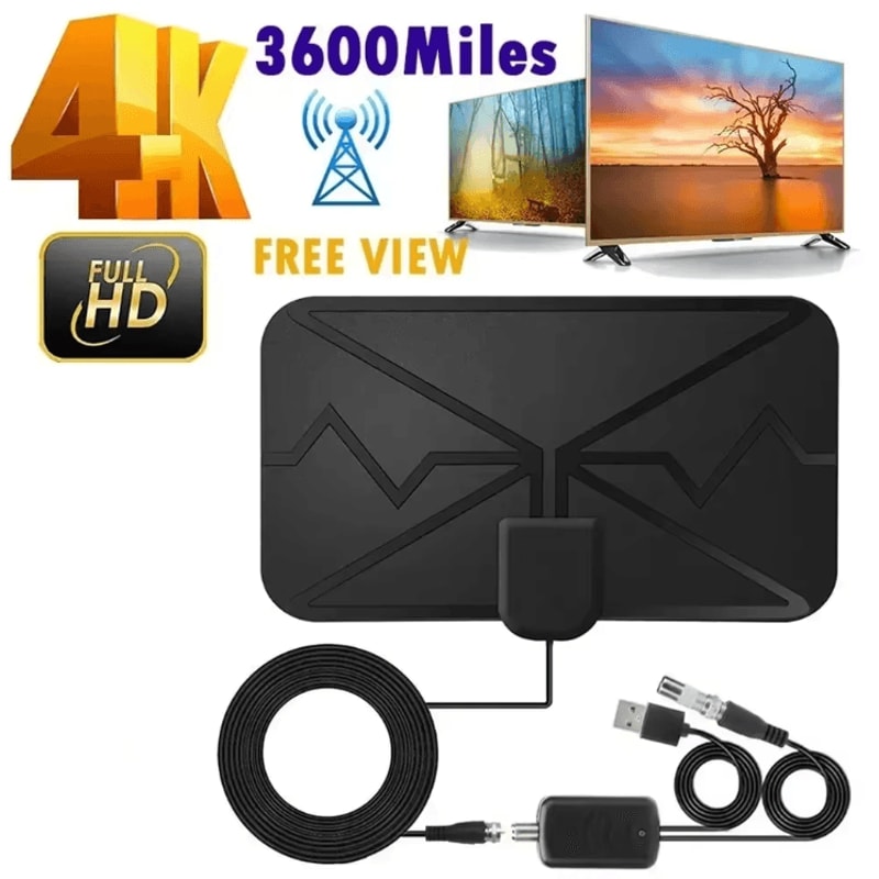 HDTV Indoor Digital TV Antenna Amplified Long Range 4K Antenna For Free Channels 0