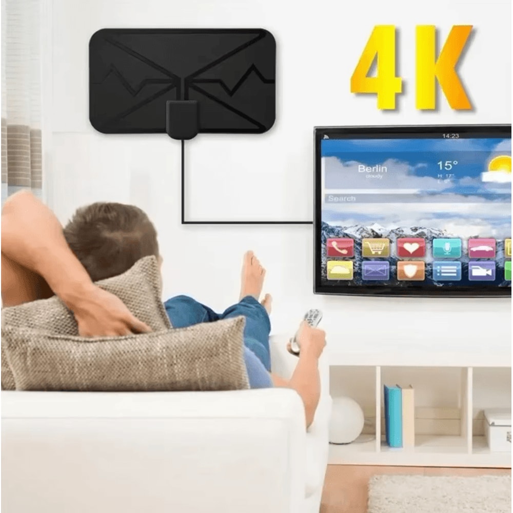 HDTV Indoor Digital TV Antenna Amplified Long Range 4K Antenna For Free Channels 4