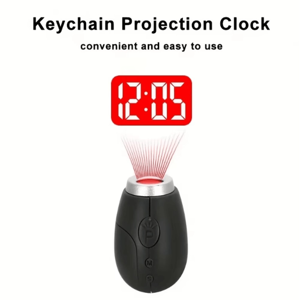 Mini Portable Projection Clock Keychain LED Digital Alarm Clock For Travel And Everyday Use 2