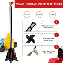 epoxy resin mixer paddle drill attachment portable mixing tool for smooth bubble free blending