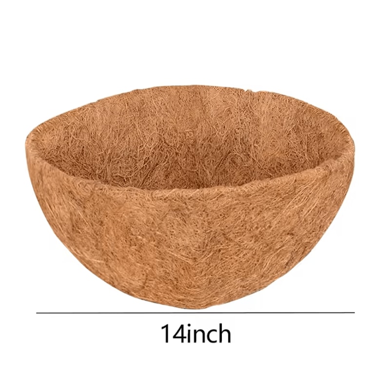 Coconut Fiber Hanging Basket Liner Natural Coco Coir Planter Insert For Garden Wall And Flower Pots 1