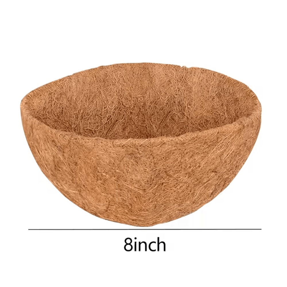 Coconut Fiber Hanging Basket Liner Natural Coco Coir Planter Insert For Garden Wall And Flower Pots 2