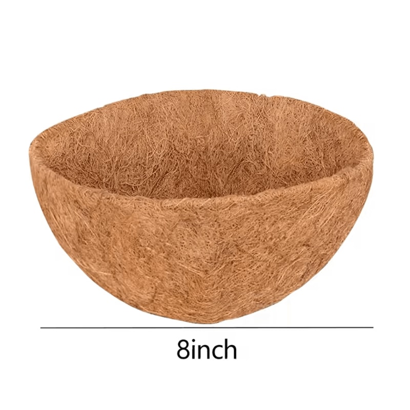 Coconut Fiber Hanging Basket Liner Natural Coco Coir Planter Insert For Garden Wall And Flower Pots 2