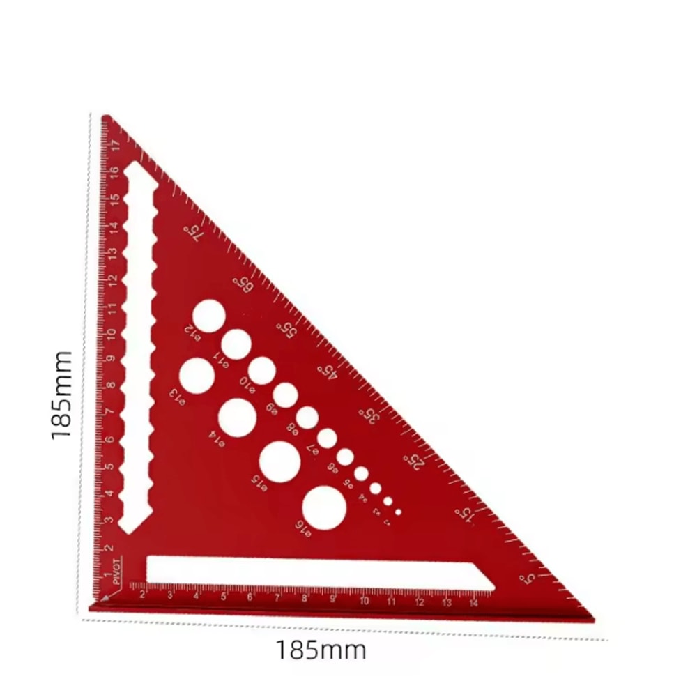 Aluminum Alloy Triangle Ruler Woodworking Angle Protractor Miter Square Measuring Tool 2