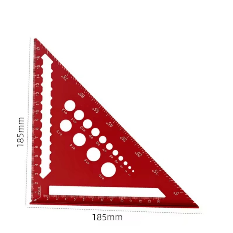 Aluminum Alloy Triangle Ruler Woodworking Angle Protractor Miter Square Measuring Tool 2