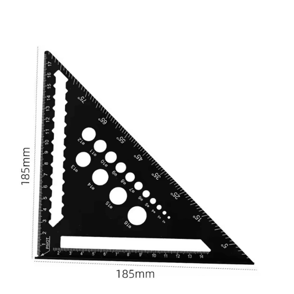 Aluminum Alloy Triangle Ruler Woodworking Angle Protractor Miter Square Measuring Tool 3