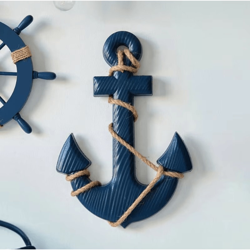 Mediterranean Wooden Anchor Wall Decor Nautical Hanging Ocean Theme Room Decoration 1