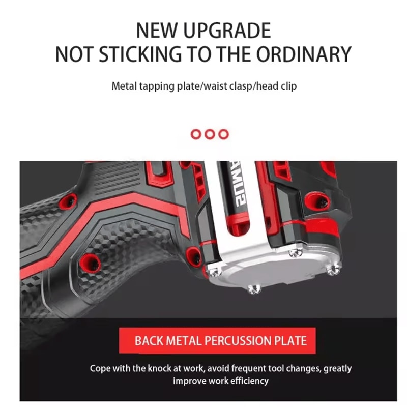 168V Brushless Cordless Impact Drill HighTorque Metal Chuck Electric Screwdriver Kit 3