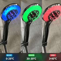 led digital temperature shower head – 3 mode high-pressure water saving filter sprayer