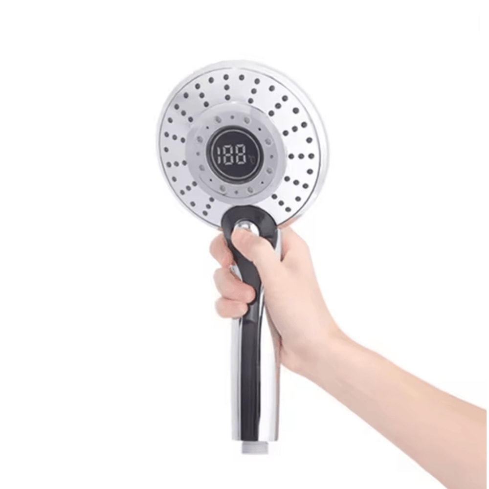 LED Digital Temperature Shower Head 3 Mode HighPressure Water Saving Filter Sprayer 4