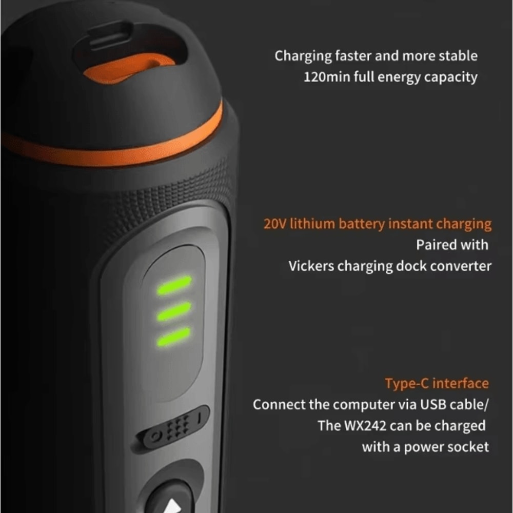 Worx WX242 Smart Cordless Electric Screwdriver Set 30 Bit USB Rechargeable Precision Drill Kit 3