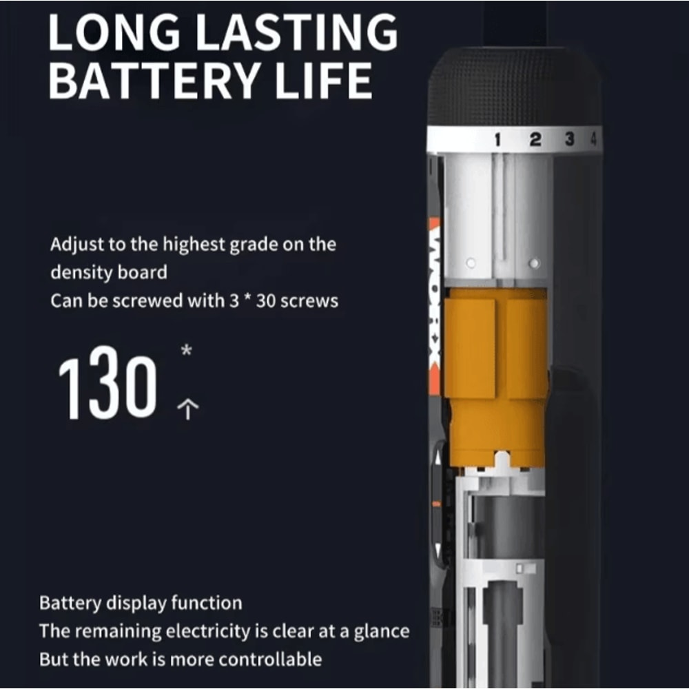 Worx WX242 Smart Cordless Electric Screwdriver Set 30 Bit USB Rechargeable Precision Drill Kit 4