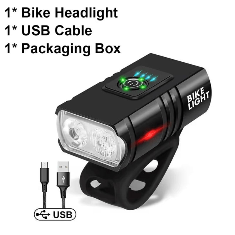 T6 LED USB Rechargeable Bicycle Headlight High Beam Aluminum MTB Cycling Light Set 3