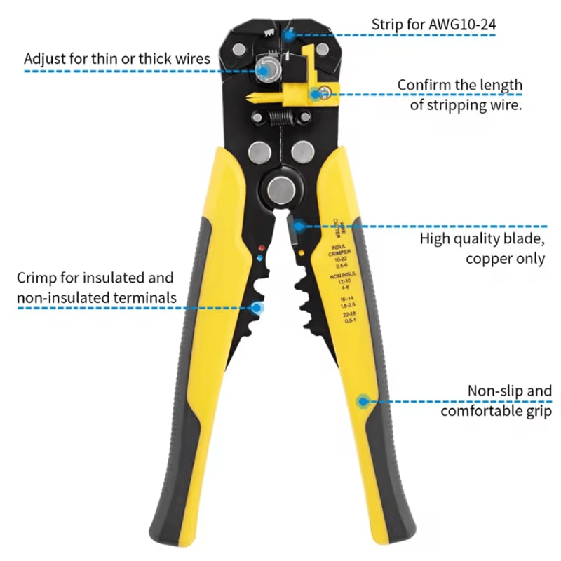 5in1 Automatic Wire Stripper Tool Multifunction Electrician Pliers For Cutting Crimping Cable Rep 2
