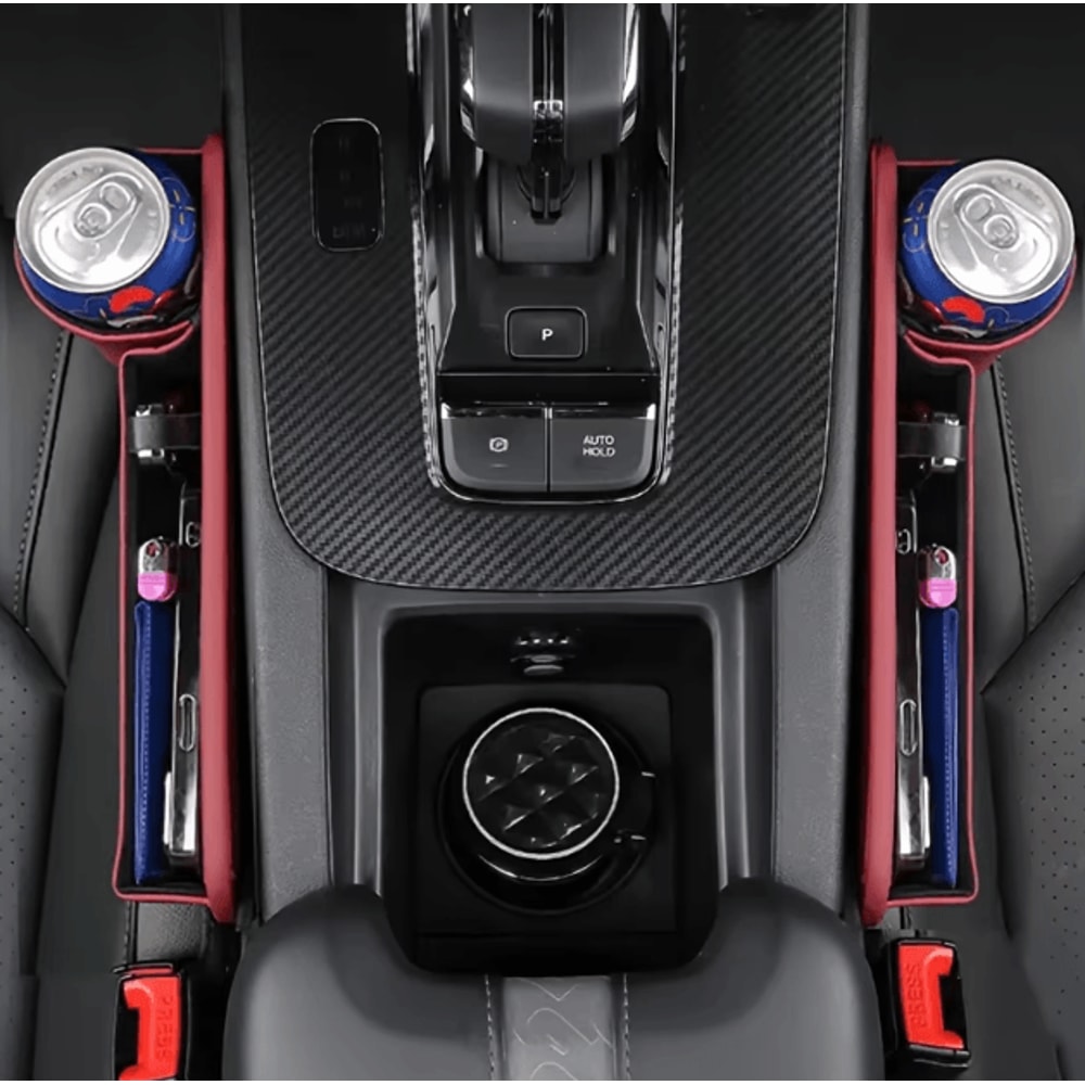 2PCS Multifunction Car Seat Gap Organizer AntiDrop Storage Box Seat Filler Cushion 1