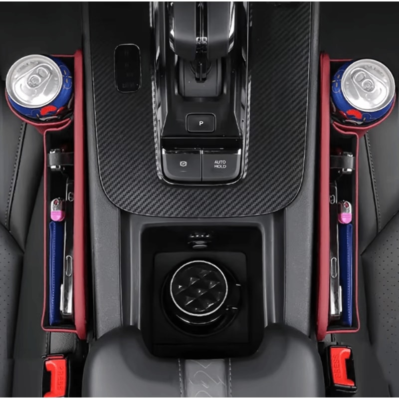 2PCS Multifunction Car Seat Gap Organizer AntiDrop Storage Box Seat Filler Cushion 1