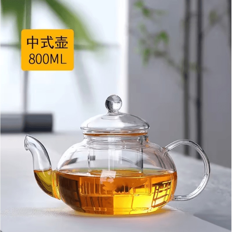 1000ML HeatResistant Glass Teapot With Infuser Clear Herbal Loose Leaf Tea Brewer 5