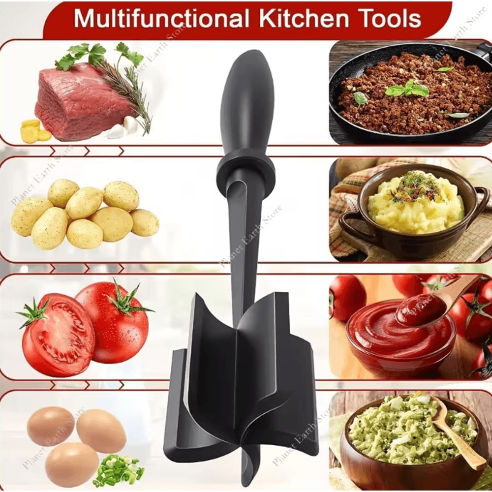 5in1 Kitchen Meat Chopper Masher Multifunction Ground Beef Potato Mixing Tool 1