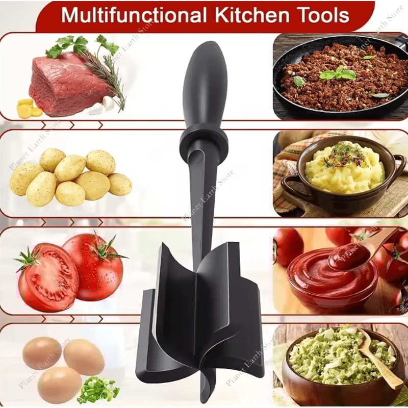 5in1 Kitchen Meat Chopper Masher Multifunction Ground Beef Potato Mixing Tool 1